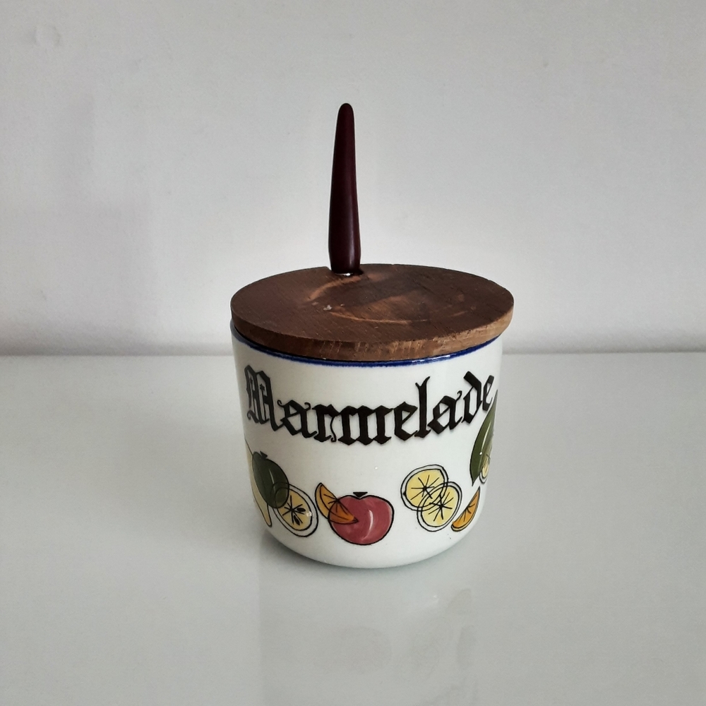 Vintage Danish Ceramic 3 Piece Marmelade Jar
